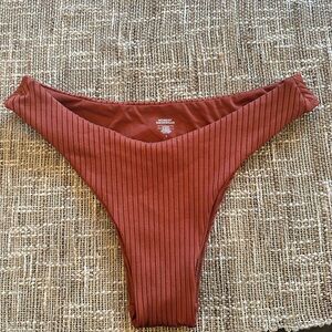 Monday Swimwear wide rib Byron bottom in copper